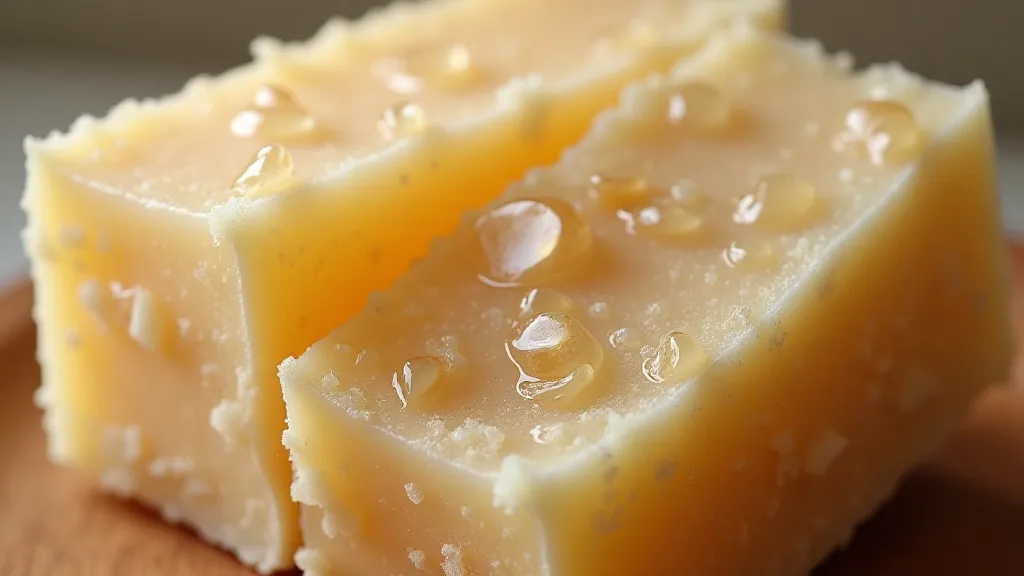 Finished slice of sensitive skin soap