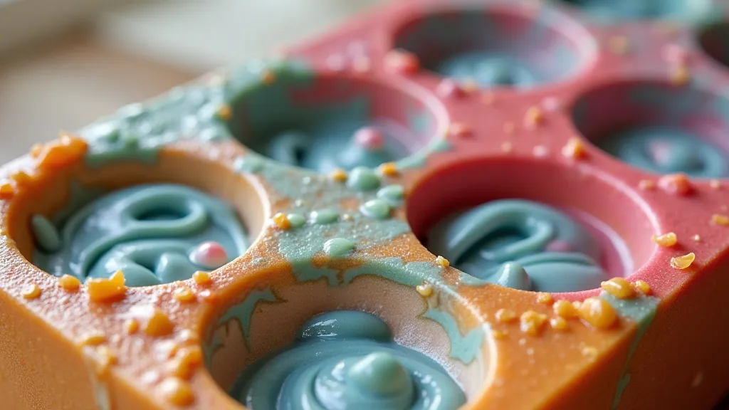 Freshly poured soap in a mold