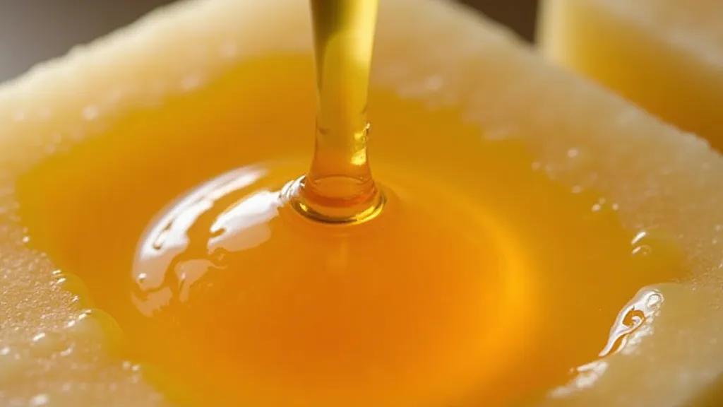 Honey dripping into soap base