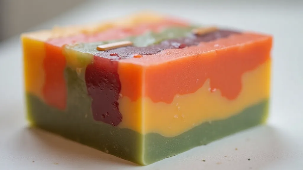 Finished layered soap bar