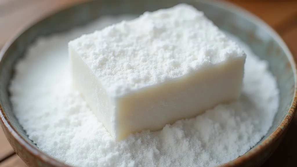 Solid lye in container