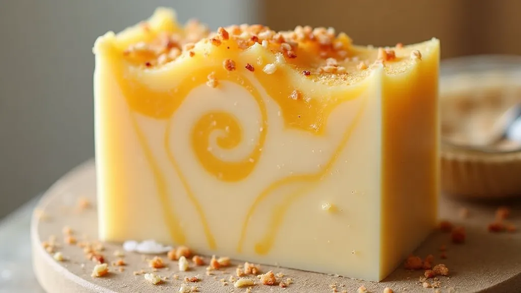 Swirled loaf of honey soap